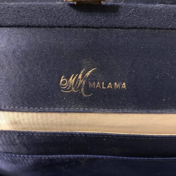 MALAMA Vintage 1940's Felted Wool Handbag/Purse Dark Midnight Blue - Picture 8 of 11